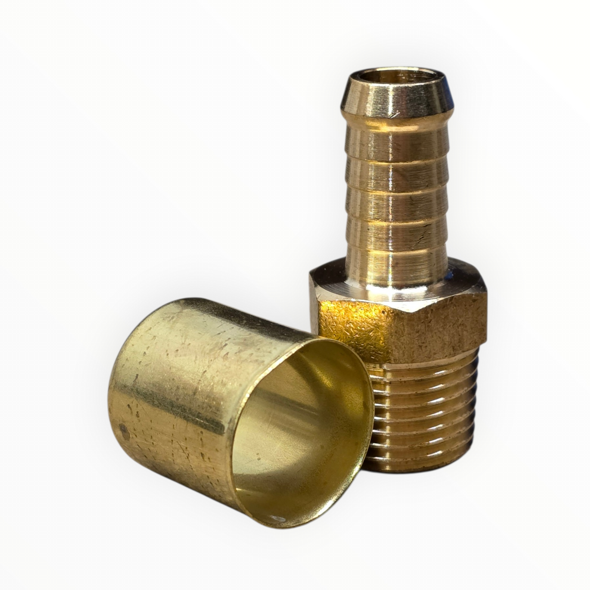 Brass BSP Hose Tail & Crimp Ferrule Set (Includes Crimping)