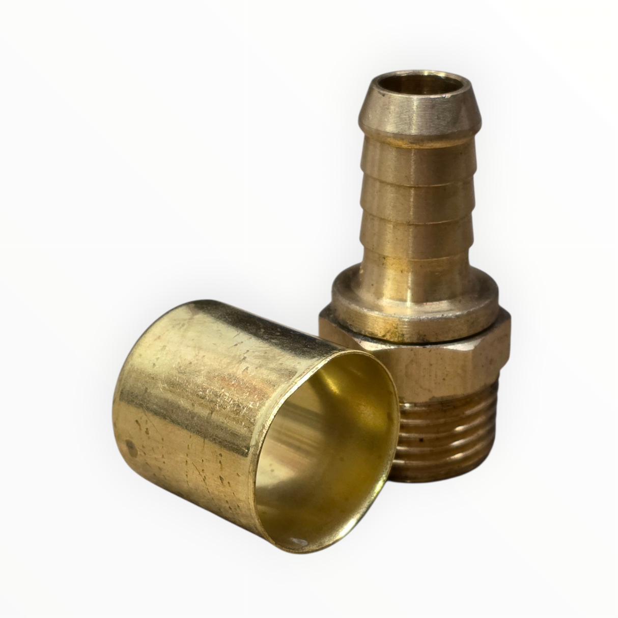 Brass BSP Live Swivel Hose Tail & Crimp Ferrule Set (Includes Crimping)