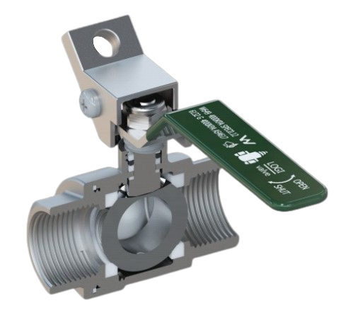 BALL VALVE STAINLESS STEEL LOCKABLE F/F BSP