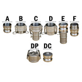 316 Stainless Steel Camlock Fittings - Quick Connect Couplers