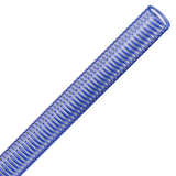 Clear Barfell FDA-approved suction hose with blue helix reinforcement