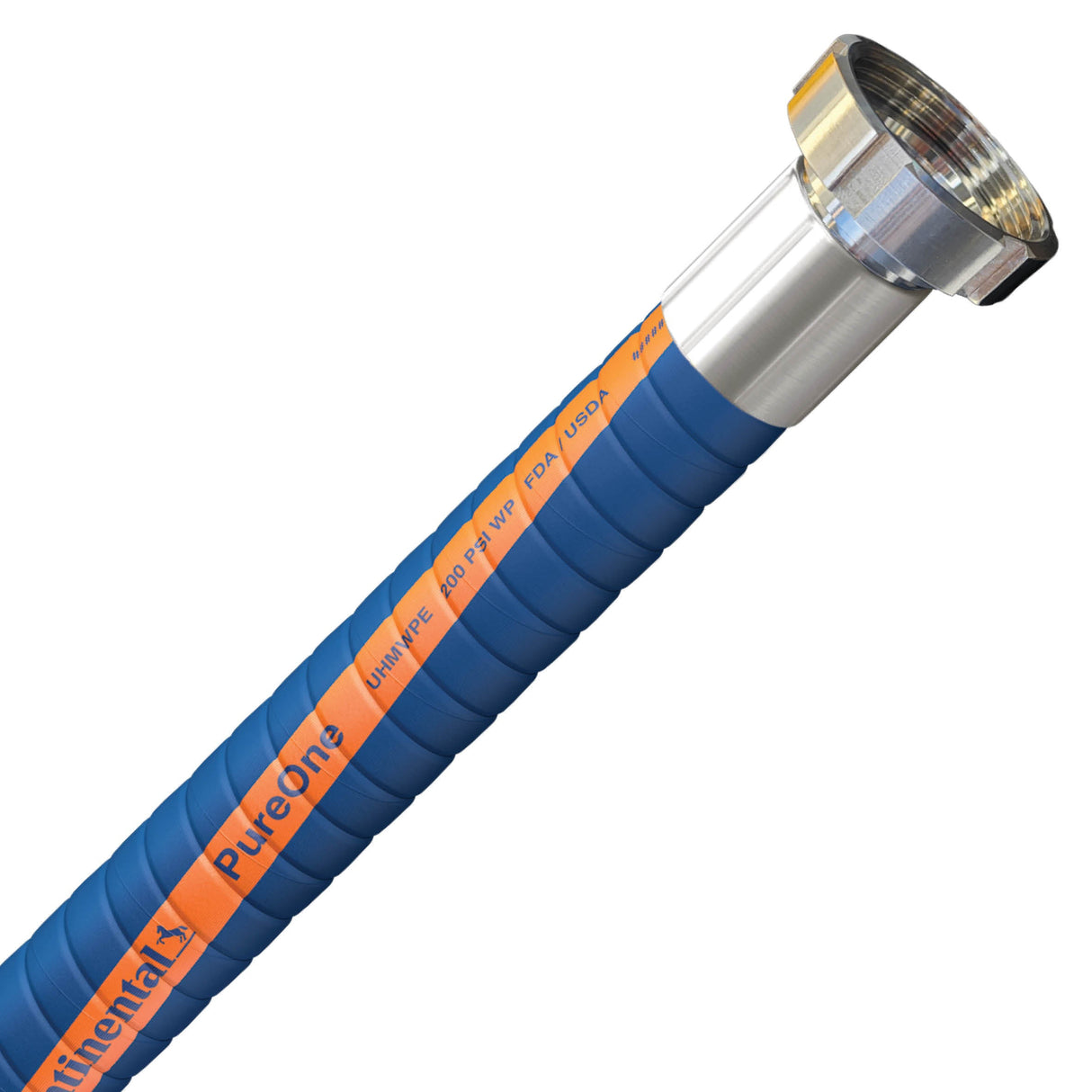 Continental PureOne 50mm food and beverage hose assembly with 2-inch BSM RJT fittings