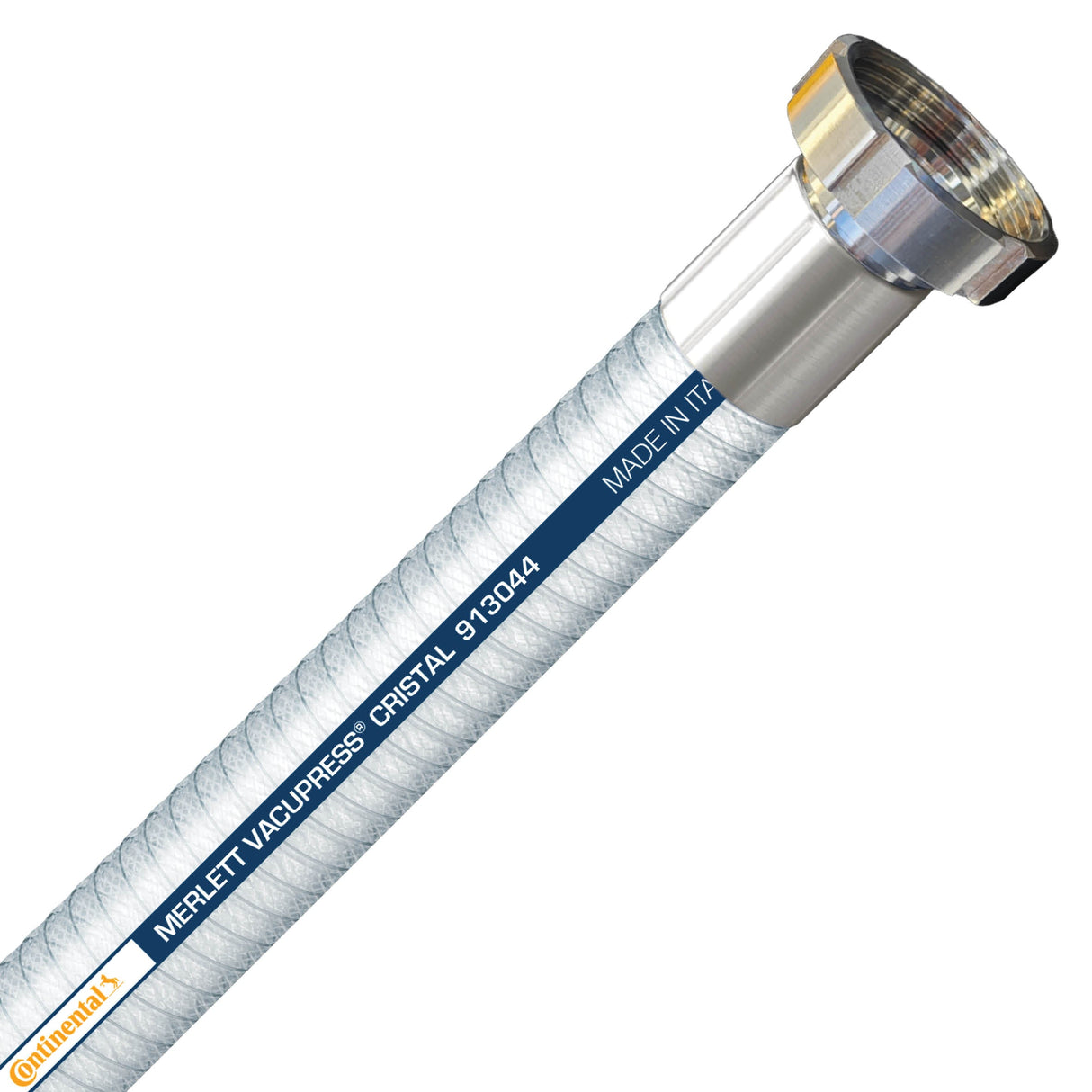 Continental Vacupress Cristal PVC Food and Beverage Clear Suction Hose assembly with 1-inch BSM RJT fittings