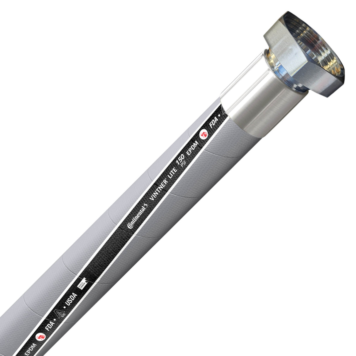 Continental Vintner Lite 50mm winery and beverage hose assembly with 2-inch BSM RJT fittings