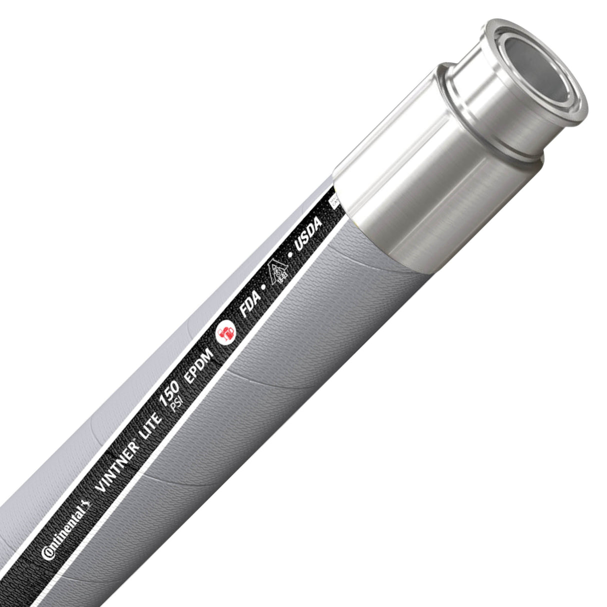 Continental Vintner Lite 50mm winery and beverage hose assembly with 2-inch Tri-Clamp fittings