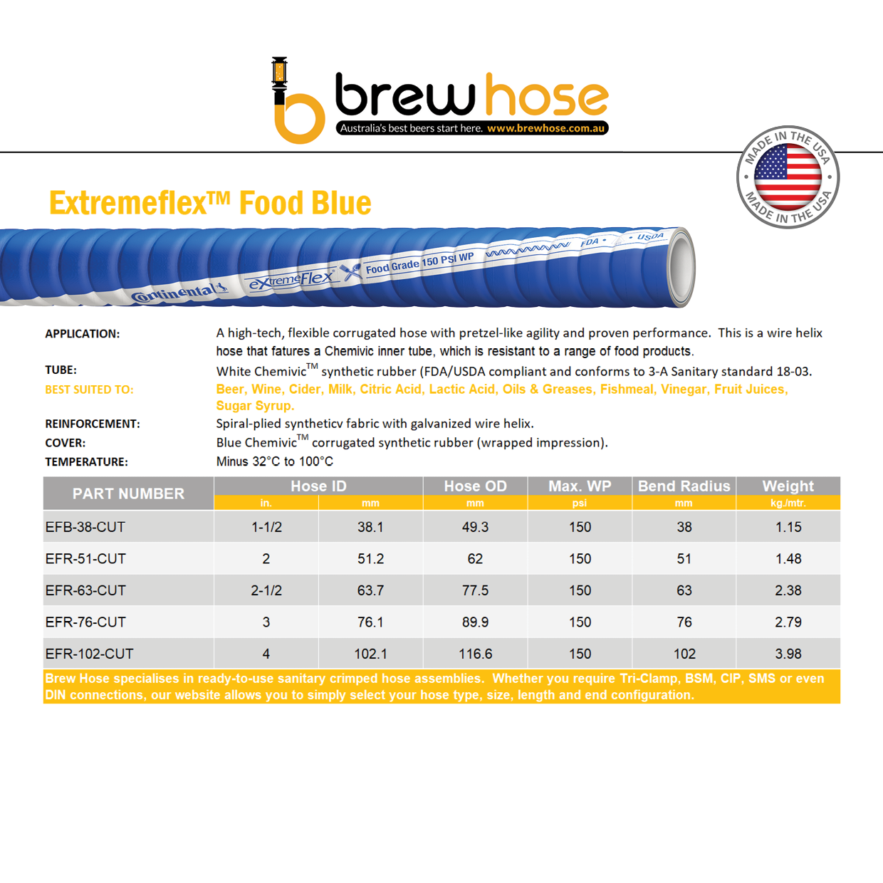 OFFCUTS - CONTINENTAL BEER/WINE/CIDER & SPIRITS TRANSFER HOSE