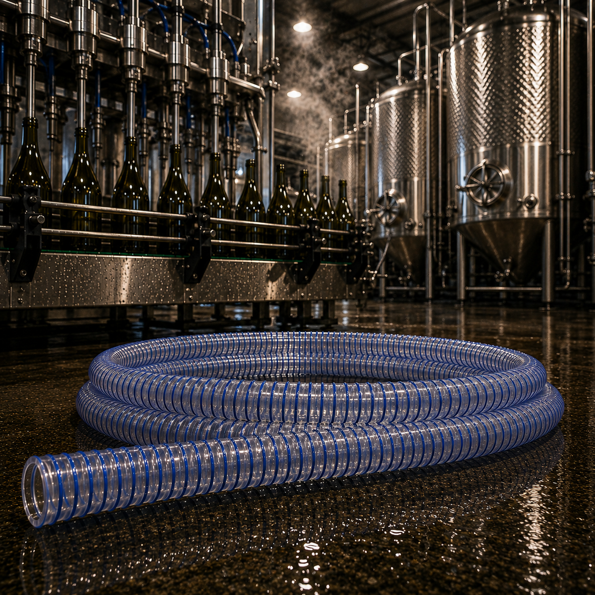 Barfell Light Duty Clear/Blue FDA Food Grade Suction Hose