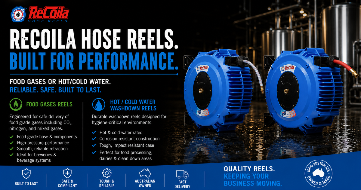 Recoila GEN III Hot Water Washdown Hose Reels – Brew Hose