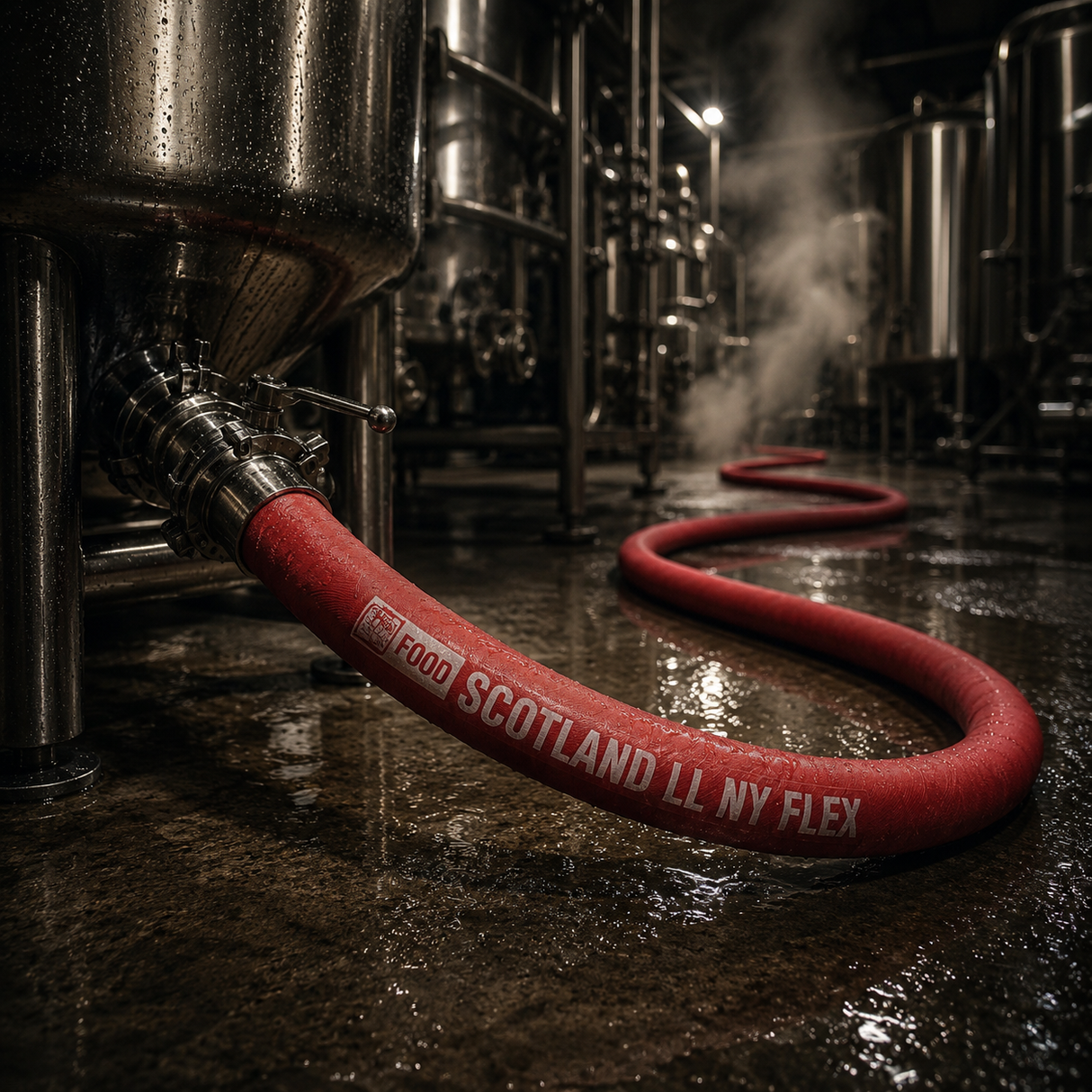 25mm Scotland LL NY FLEX Brewery Hose Assembly with Tri Clamp Ends