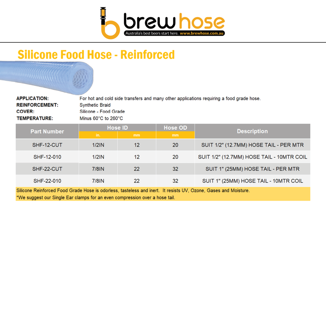 SILICON - PRESSURE HOSE FOOD GRADE