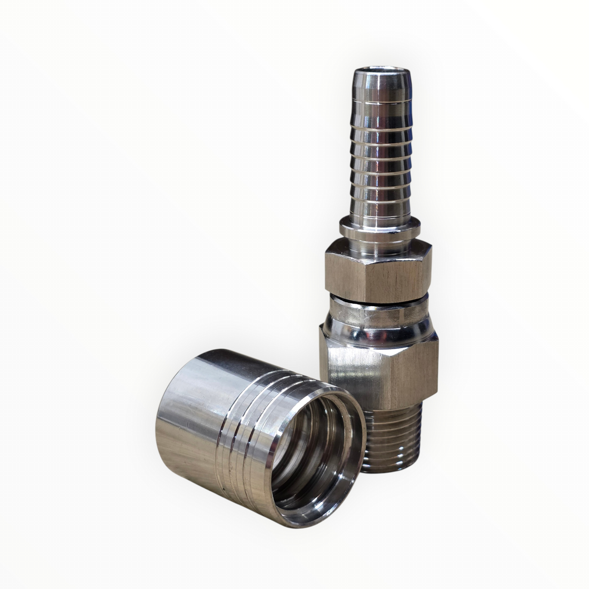316 S/S BSPT Male Live Swivel Crimp Tail & Ferrule Set (Includes Crimping)