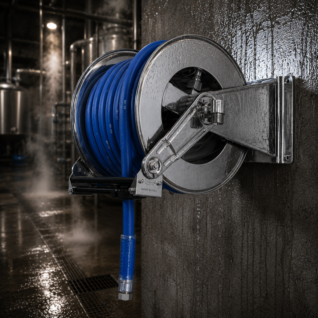 Ramex Stainless Steel Spring Rewind Hose Reel