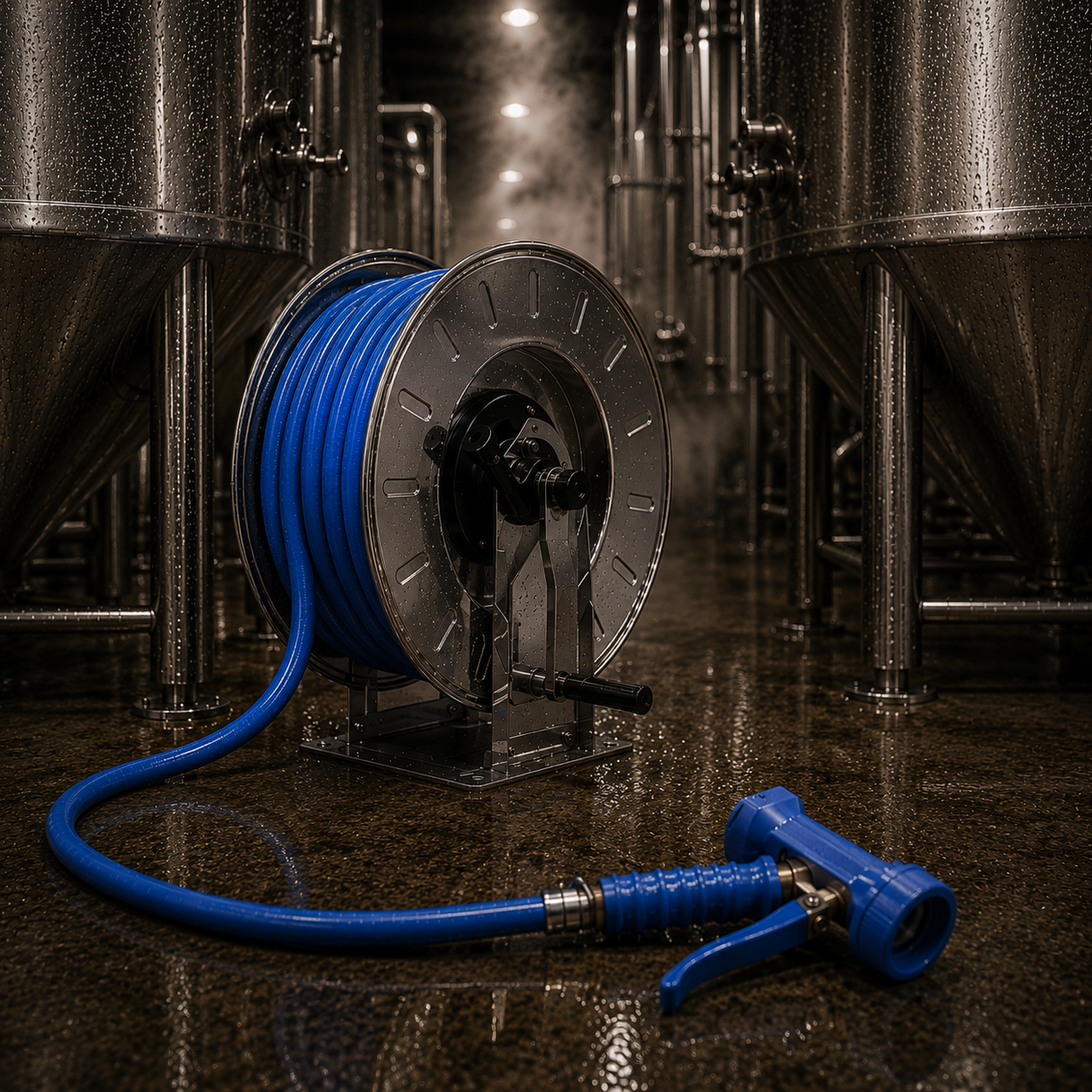 Macnaught Retracta Y Series Stainless Steel Hand Crank Hose Reel